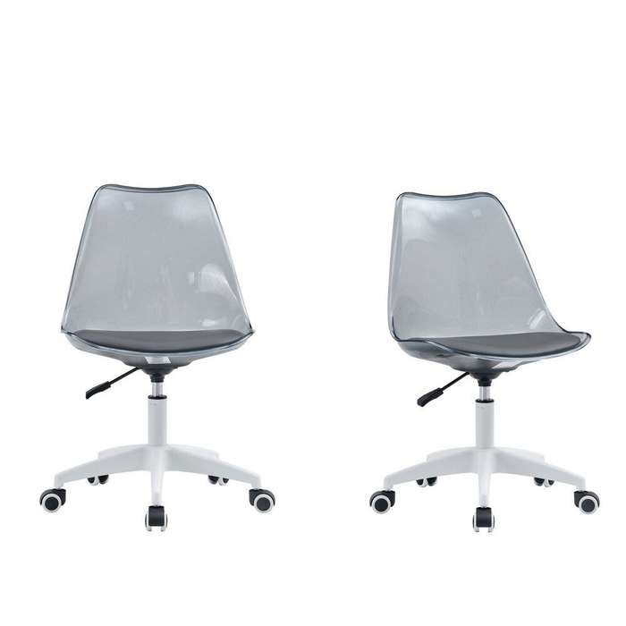 2-Piece Acrylic Office Desk Chair -Transparent-Black