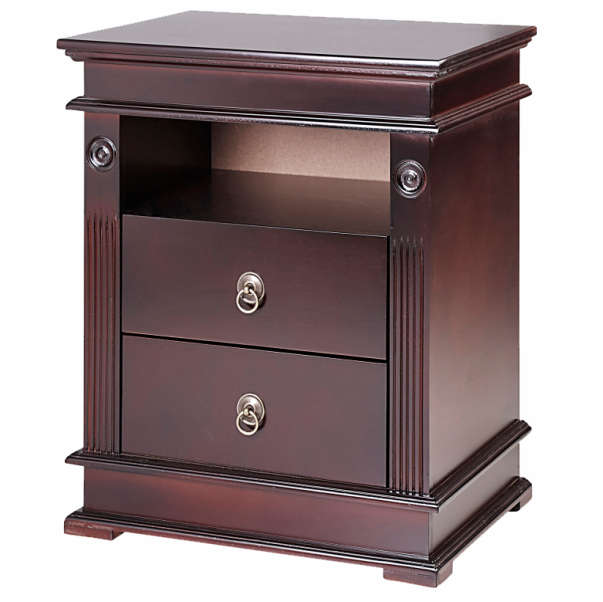 Rectangular Stain Resistant Nightstand - Brown