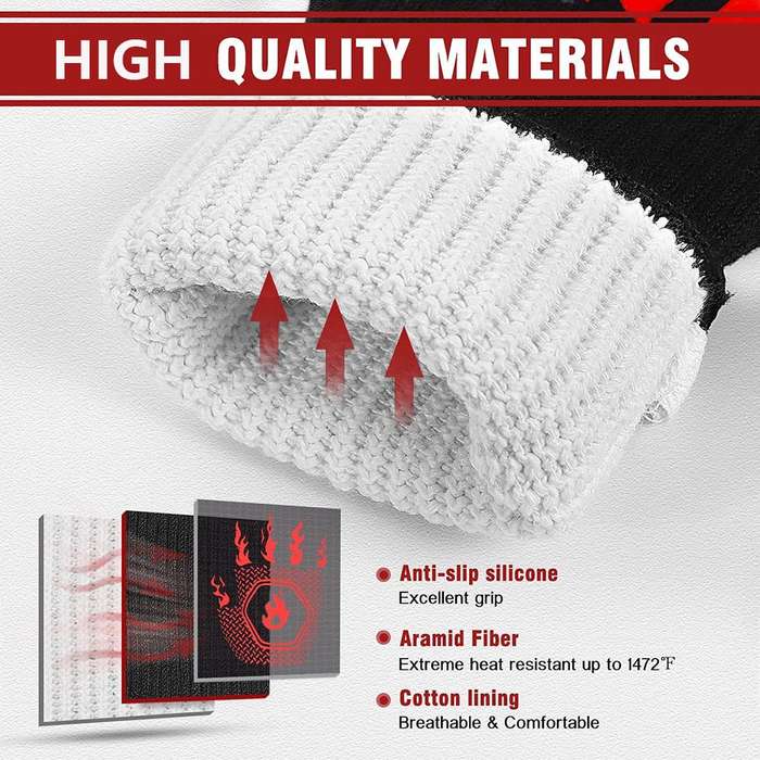 800C Heat Resistant Oven  Gloves for BBQ Gill Cooking