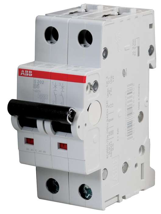 Abb (S202-B6) Thermal Magnetic Circuit Breaker, 6 A, 2 Pole