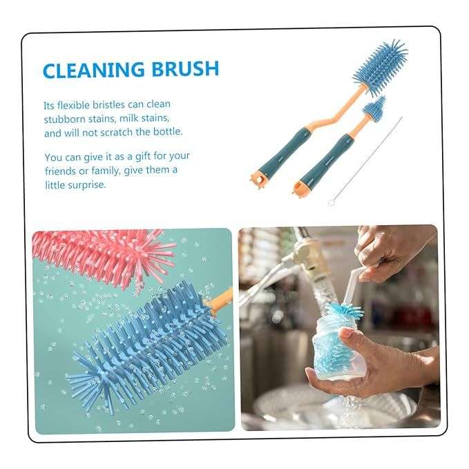 Bottle Brush Cleaning Set With Holder