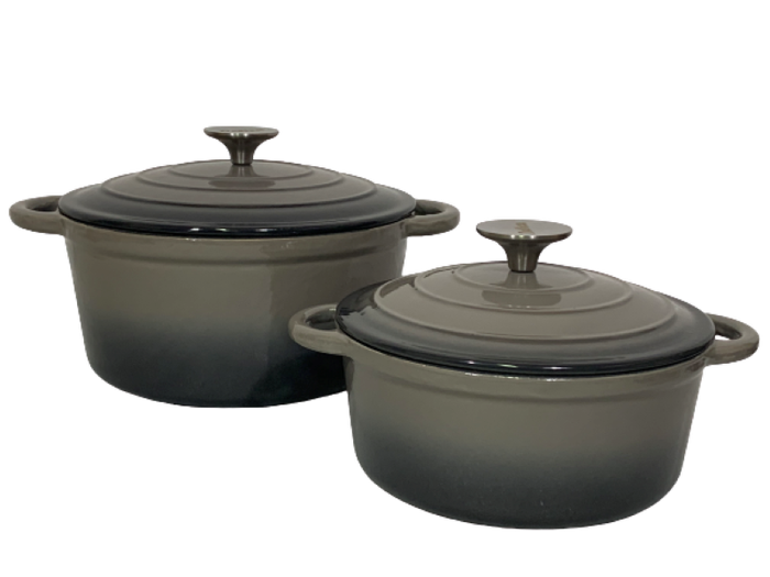 LMA Branded 7 Piece Cast Iron Cookware Set - Grey (PLEASE READ DESCRIPTION)