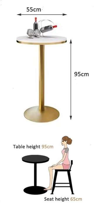 Elegant Gold Round Table with Metal Legs