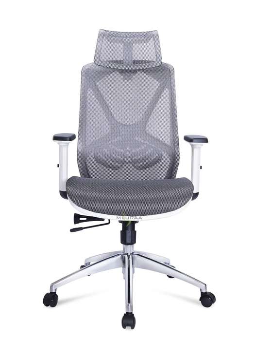 Office Chairs - Executive High Back Mesh Ergonomic - - Grey / White Colour