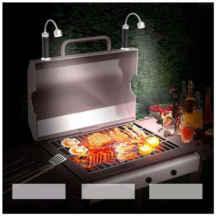 2-Piece 9-LED Flexible Magnetic Grill/BBQ Magnetic Light
