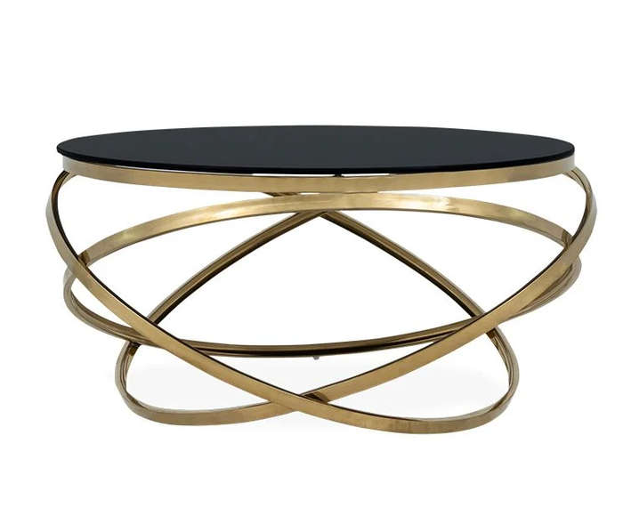 Glass Round Coffee Table-Gold or Silver