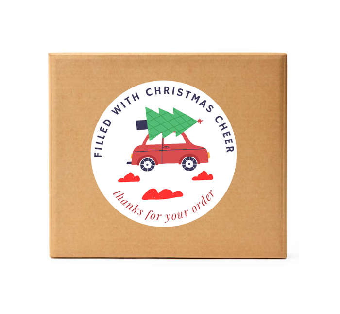 Christmas Packaging Vinyl Stickers - Pack of 100 Stickers