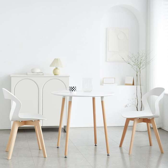 Plastic Kitchen Chair 2 Pack - White