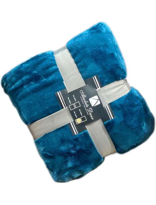 Big and super soft Absolute Decor Fleece Throw - Blue