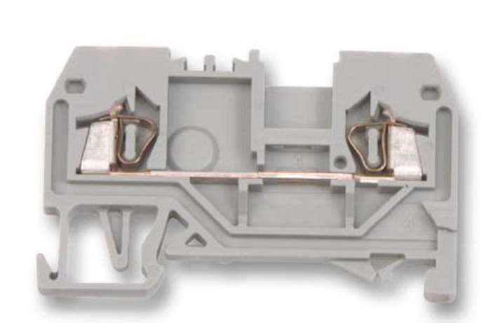 Wago (282-901) DIN Rail Mount Terminal Block, 2 Ways, 24 AWG, 10 AWG