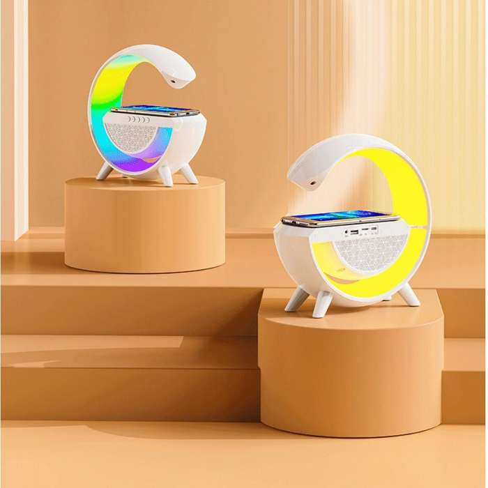 4 in1 Rainbow Atmosphere Desk Lamp Wireless Charger Portable Speaker