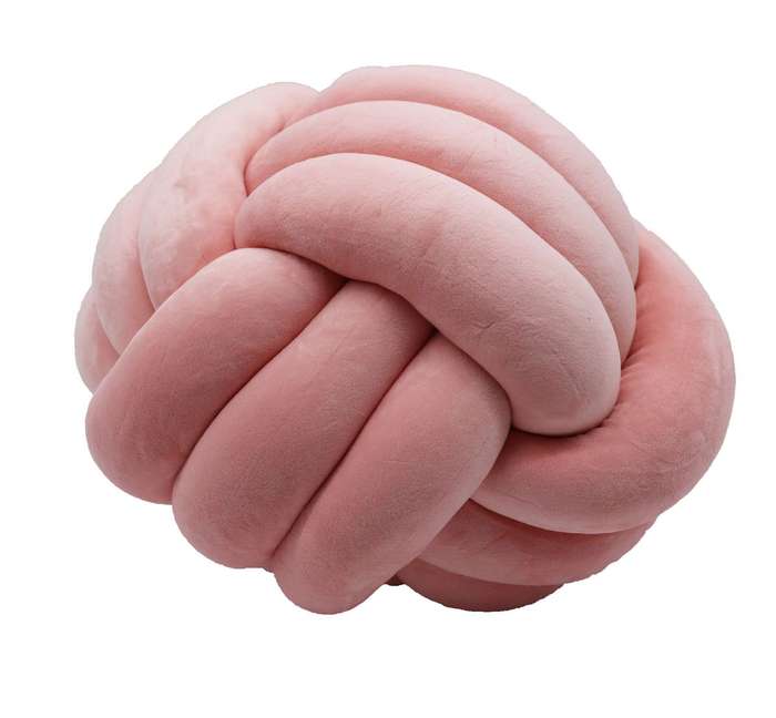 Decorative Knot Pillow Ball Modern Cushion - Pink