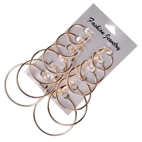 Hoop Earrings - 6 Pack