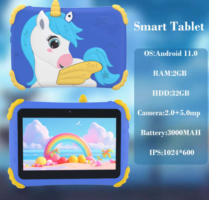 Kids 7" Unicorn Wifi Educational Tablet Kit
