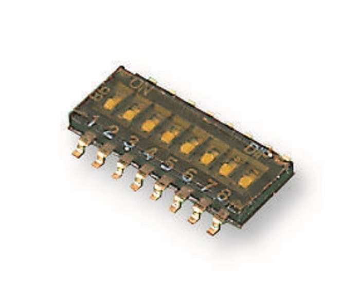 Multicomp Pro (MCDHN-08F-T-V) DIP / SIP Switch, SPST, 24 VDC, 25 mA