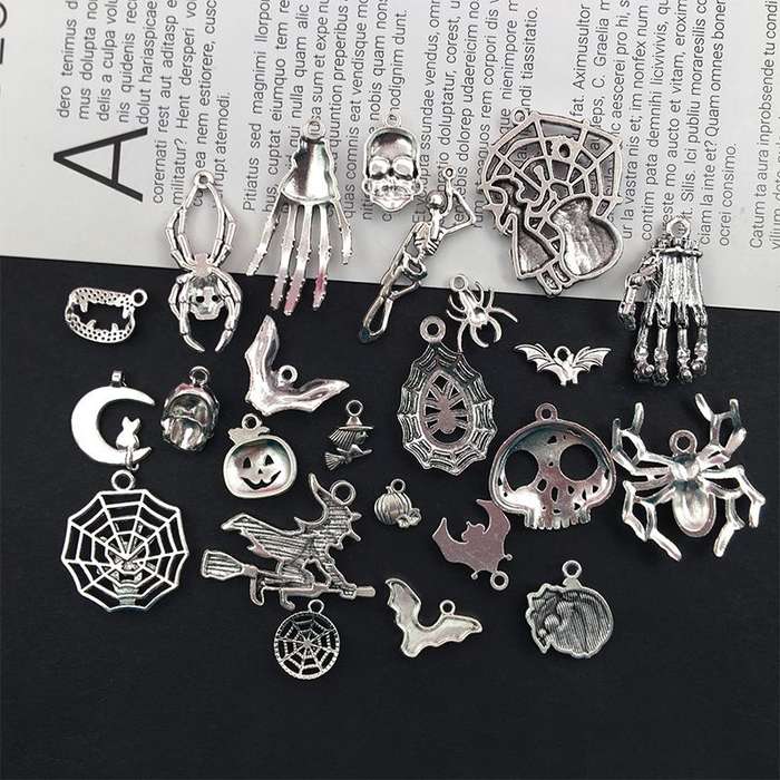 100 Piece Halloween Charms Pendants For DIY Jewelry Making
