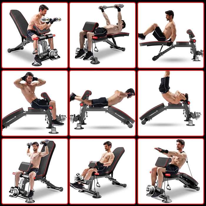 Adjustable Weight Bench Dumbbell Strength Training Foldable Home Gym Workout