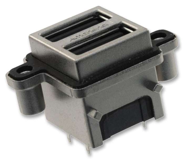 Amphenol Communications (MUSBC51100) USB Stacked Connector, USB Type A