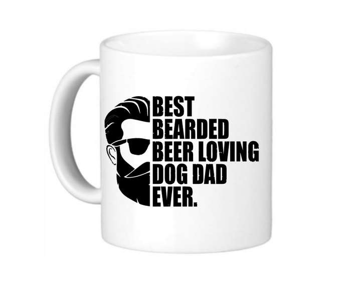 Best Bearded Beer-Loving Dog Dad Ever Coffee Mug - Funny Gift for Dog Dads