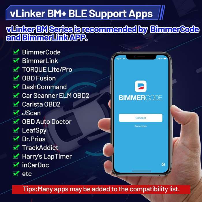 VLinker BM+ BLE OBD2 Bluetooth Scanner for BMW/Mini BimmerCode