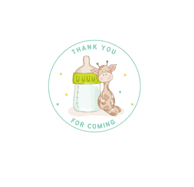 Baby Shower Thank You Stickers - Pack of 50