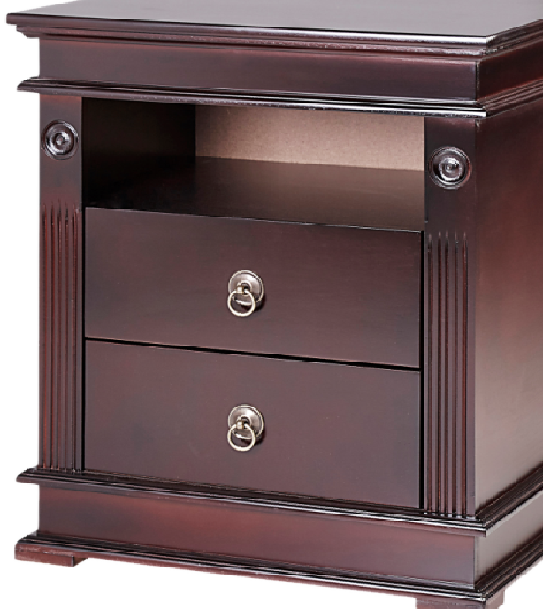 Rectangular Stain Resistant Nightstand - Brown