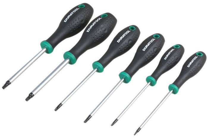 Duratool (D03443) Screwdriver Set, Tamperproof Torx, 6Piece