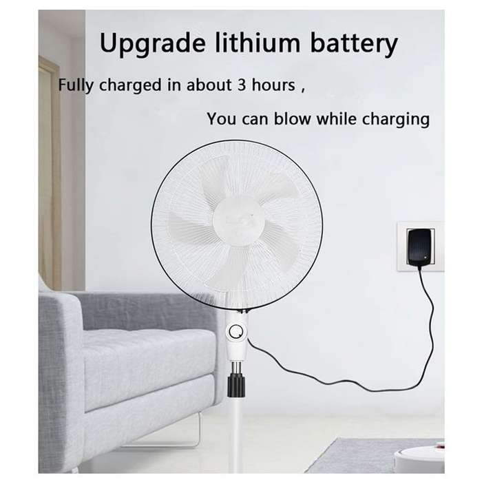 16 INCH Rechargeable AC/DC Solar Stand Fan GD-TIMES