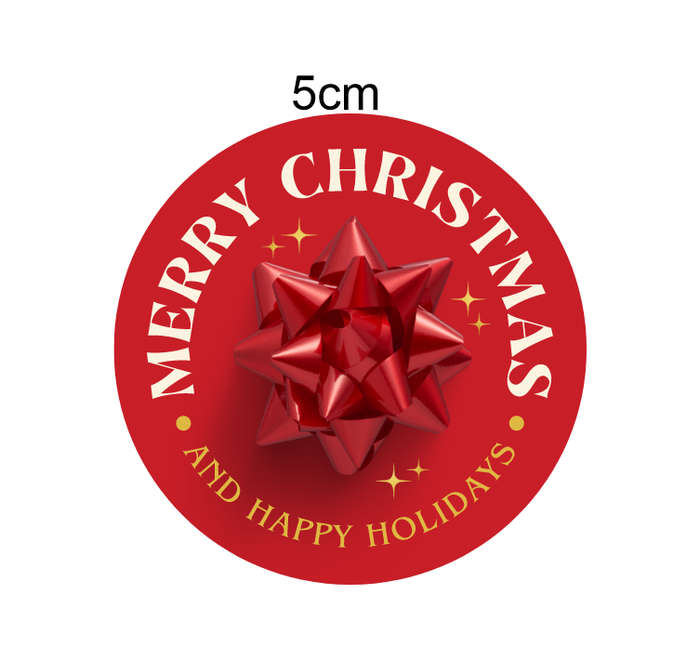 Merry Christmas Vinyl Stickers - Pack of 300 Assorted Colors