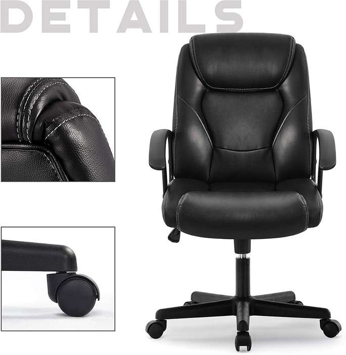 Home Office Chair Ergonomic Desk Chair Swivel - Black Colour