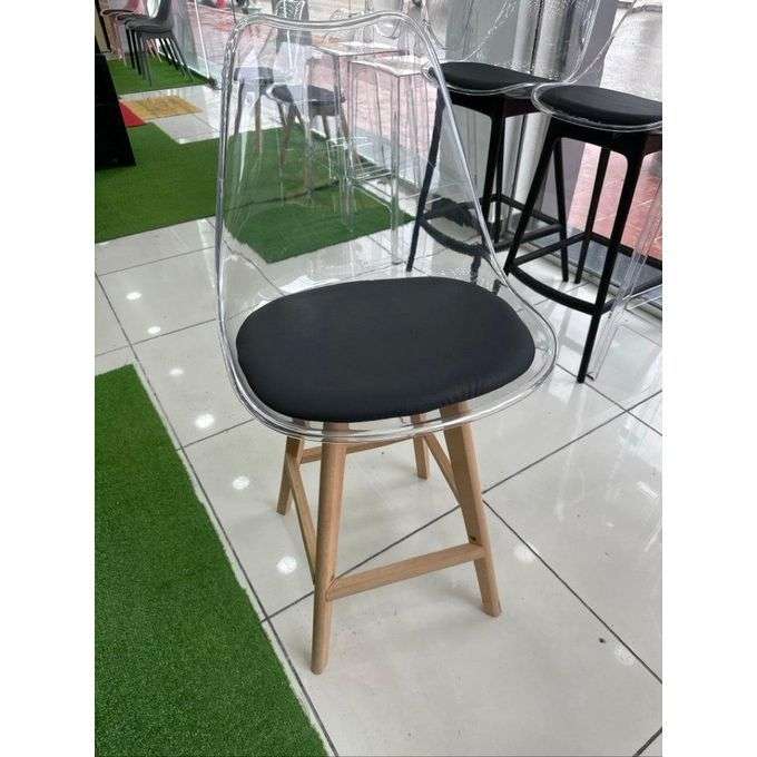 Transparent High Bar stools- Ergonomic & Elegant Design- Transparent Black