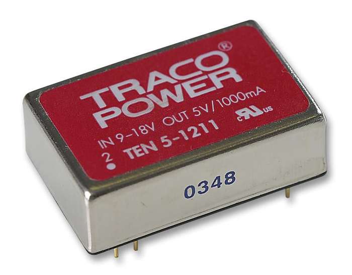 Traco Power (TEN 5-1211) Isolated Through , Hole DC/DC Converter, 5V, 1A