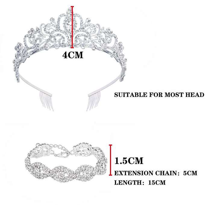 Jacaranda Rhinestone Crystal Bride Statement Jewelry Set For Women