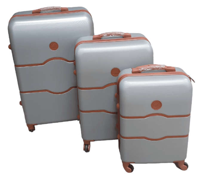 Elegant & stylish Luggage Set of 3 Travel bags - Silver Brown