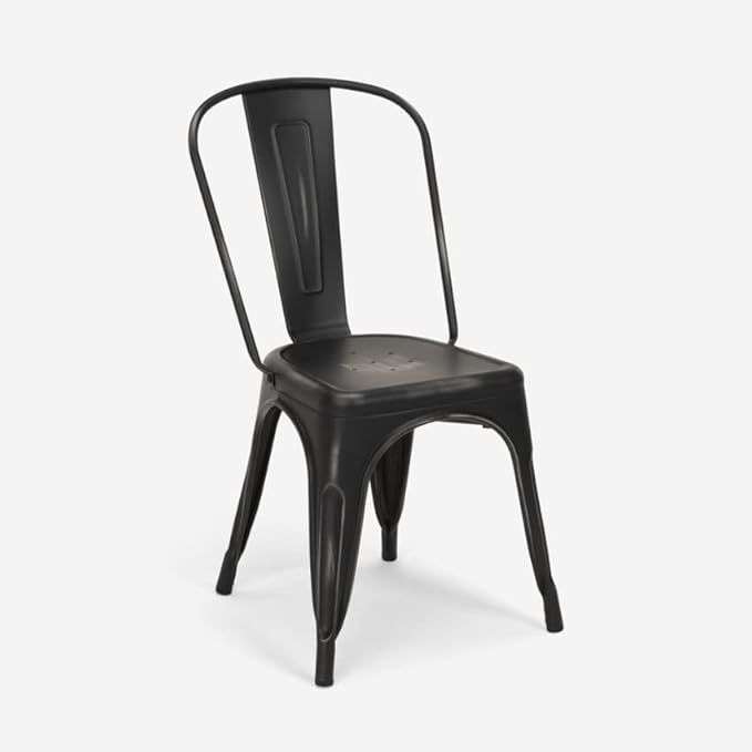 Metal stackable chair outdoor/indoor use- Black 1 pack