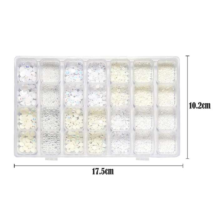 28 Grids Mixed Color Nail Foil Paillette For Nail Art Decoration - Pearl