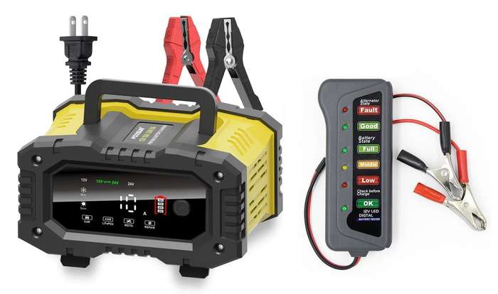 Battery Charger 12V-10A 24V-5A + 12V Battery Tester