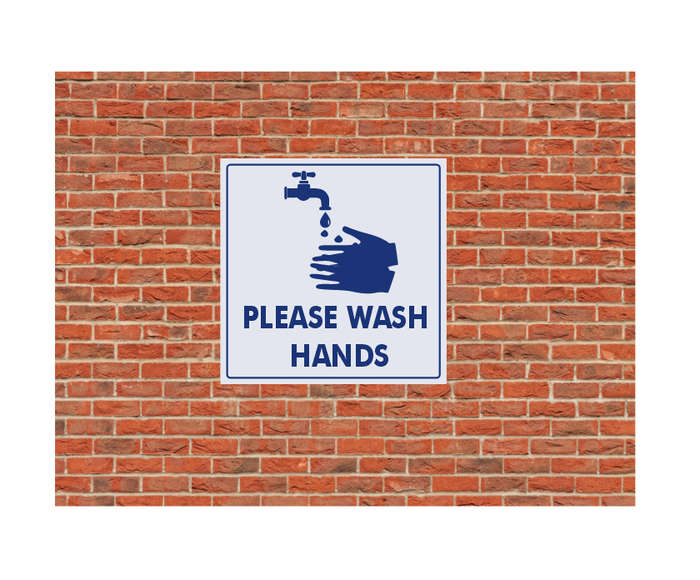 Please Wash Hands Safety Sign - ABS Sign Board