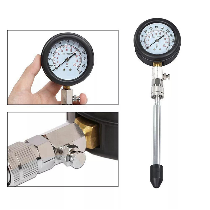 8 Piece Petrol Cylinder Compression Tester Kit