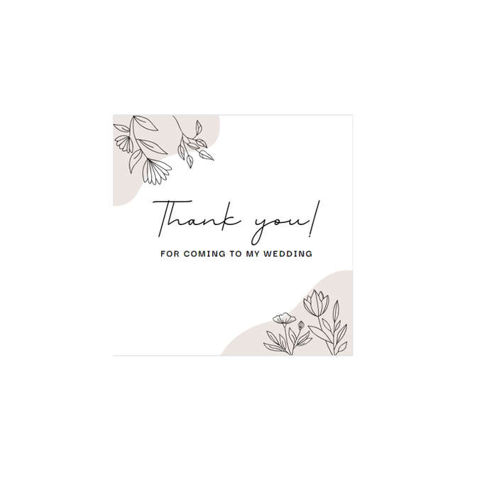 Wedding Thank You Stickers - Pack of 200