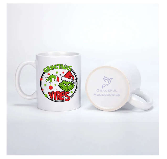 Grinchmas Vibes Coffee Mug -Double Sided Design