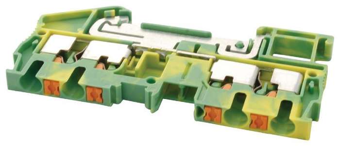 Phoenix Contact (PT 2,5-QUATTRO-PE) DIN Rail Mount Terminal Block, 4 Ways