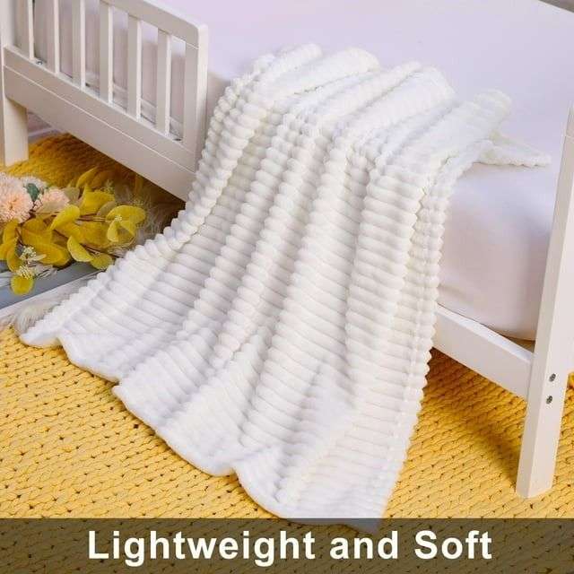 Cozzy Fleece Quality Cover Throw Blanket - White