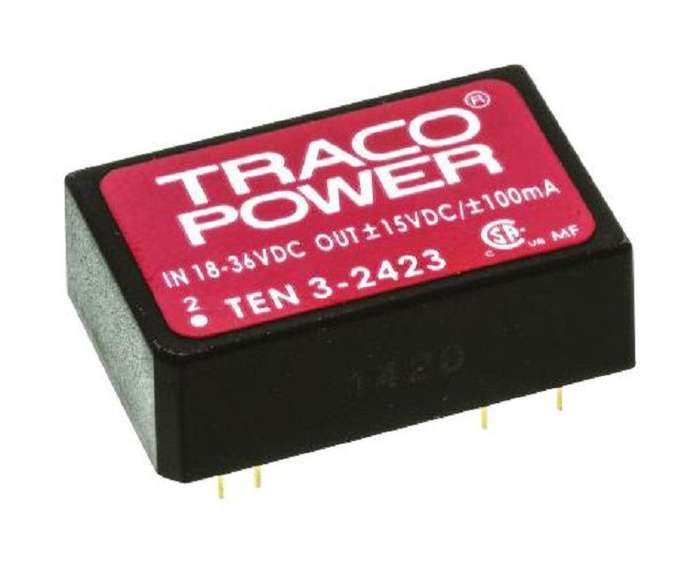 Traco Power (TEN 3-2423) Isolated Through Hole DC/DC Converter, 15V, 100mA