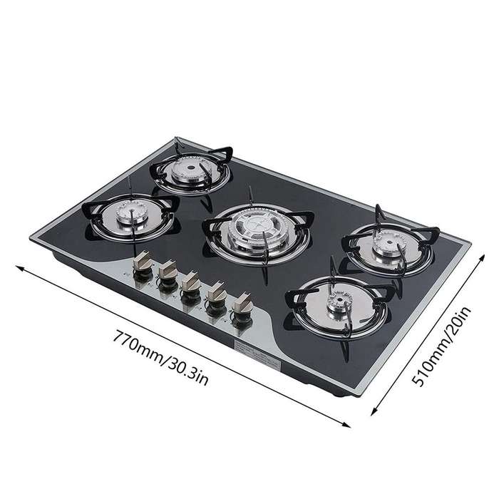 Digimark 5 Burner Glass Gas Stove