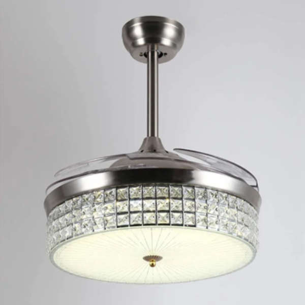 Crystal retractable blade ceiling fan