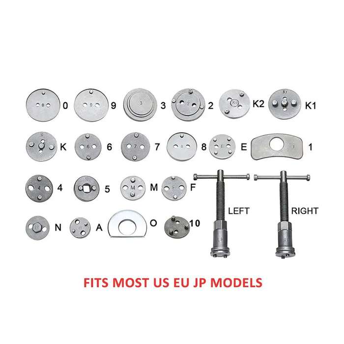 22Pc Universal Brake Caliper Adjustment Service Kit With Case