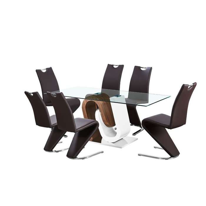 Dining Chairs  - Set of 2 Z-Shape Luxury and Modern - Brown Colour