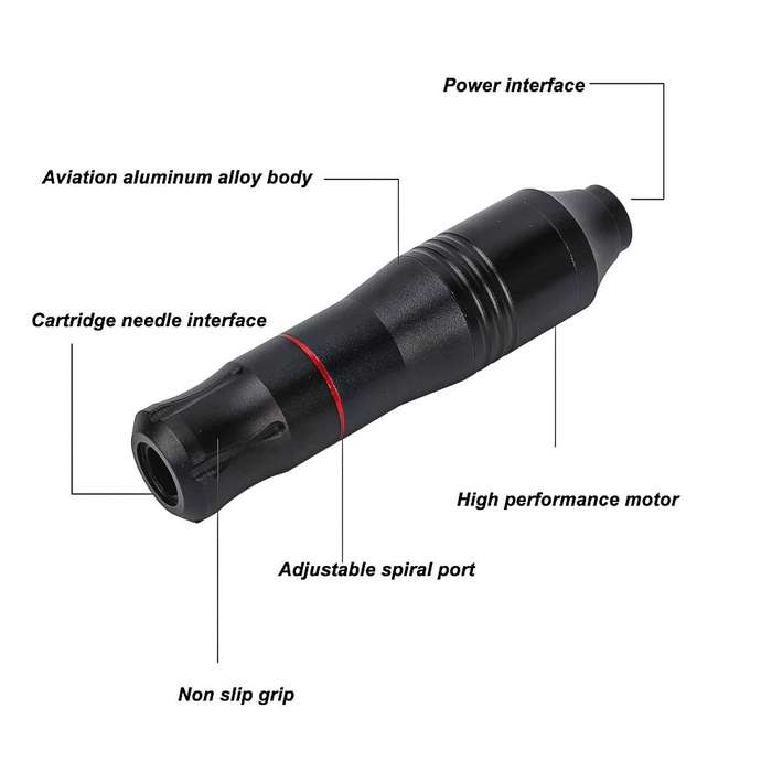 Professional Adjustable Ergonomic Tattoo pen for Tattoo salon [Black10331]