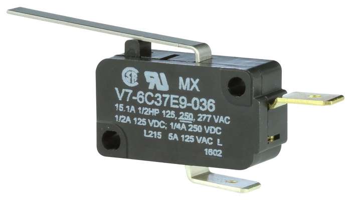 Honeywell (V7-6C37E9-036) Microswitch, Miniature, 15.1 A